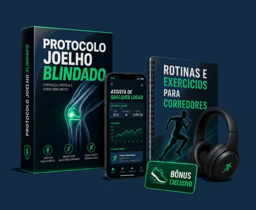 Bundle Joelho Blindado — livro, app, diário do corredor e bônus